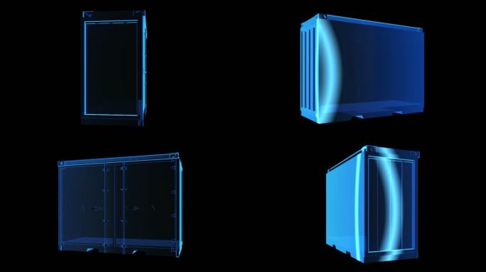 配电箱全息蓝色科技激光扫描通道素材