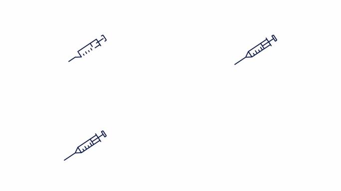 疫苗线图标动画。带阿尔法通道的4k运动图形。