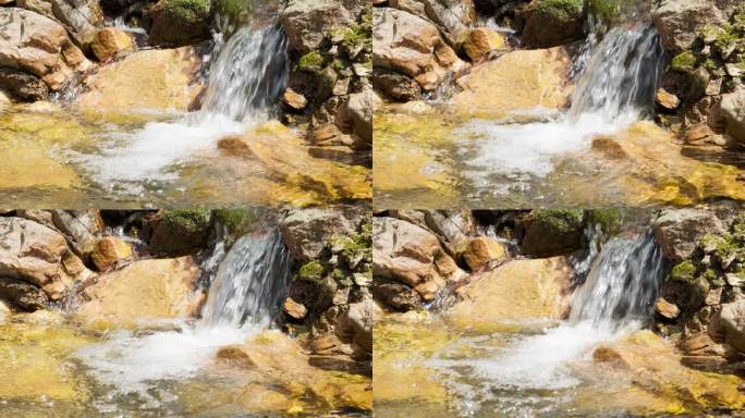 小溪泉水瀑布实拍镜头