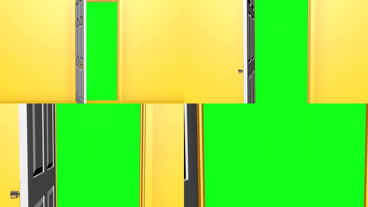 绿屏开启白门过渡变焦色度键进入入口出口外门户动画3d