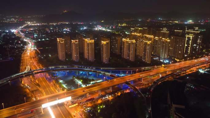 木渎中环高架 夜景航拍