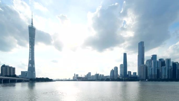 广州天际线广州金融中心CBD城市航拍