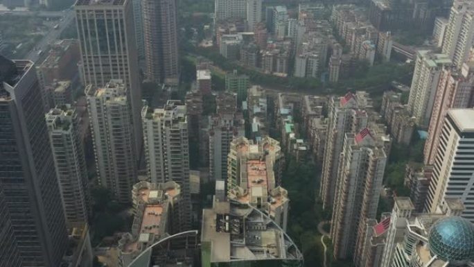 广州市中心公寓大楼空中全景4k中国