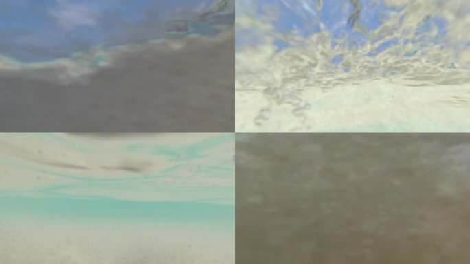 斯米兰岛沙滩海水的水下相机拍摄