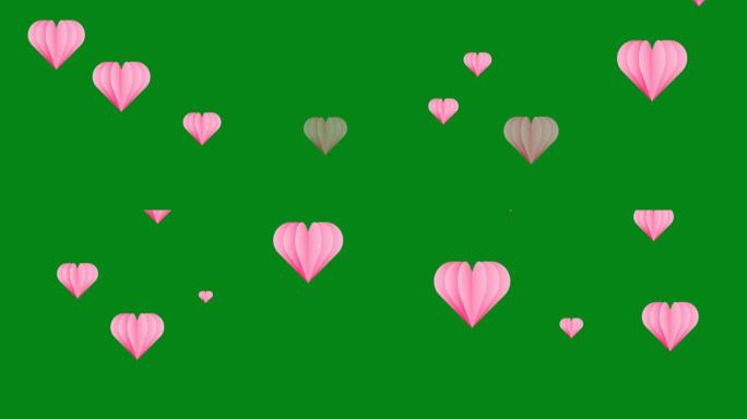 粉色心形绿色屏幕运动图形