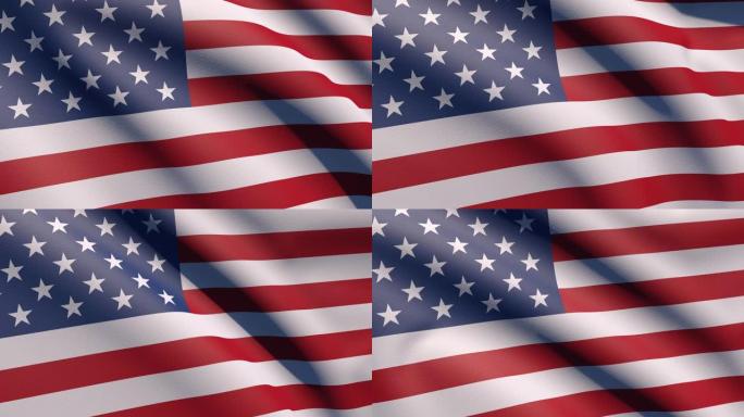 背景美国美国美国国旗挥舞近距离缩放动画3d