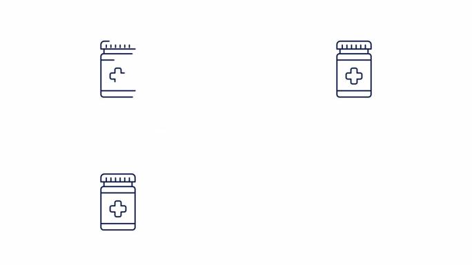 药盒线图标动画。带有Alpha通道的运动图形。