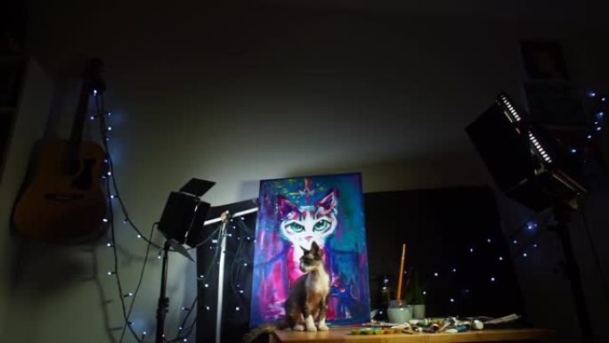 猫的肖像，模型。定制猫墙艺术，个性化家居装饰