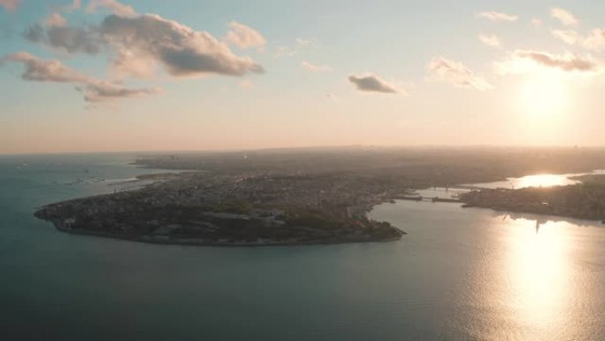鸟瞰图伊斯坦布尔历史半岛。土耳其的4k镜头