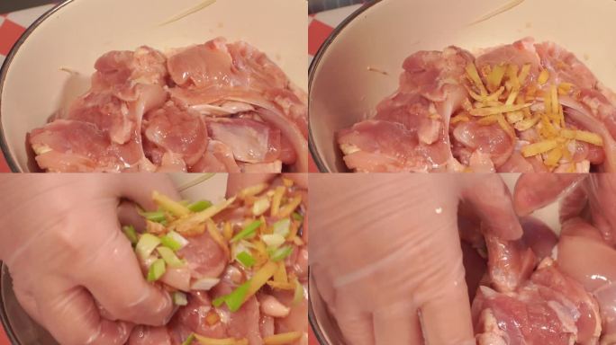 加调料腌制鸡腿肉去腥 (2)