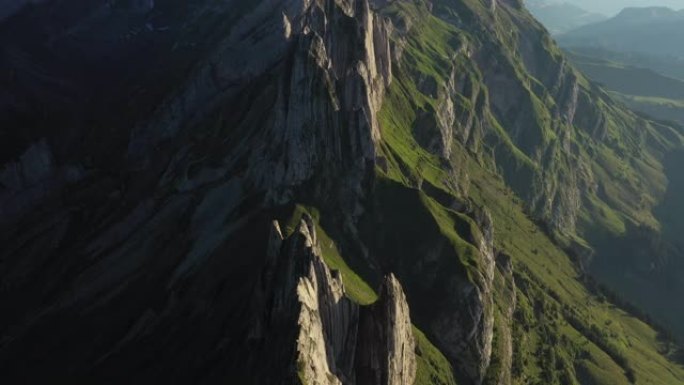 瑞士阿彭泽勒阿尔卑斯山山脊的惊人天线