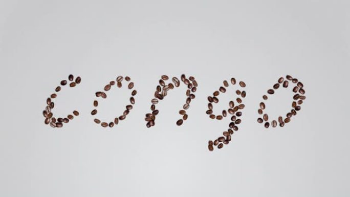 白色背景上的刚果形咖啡豆