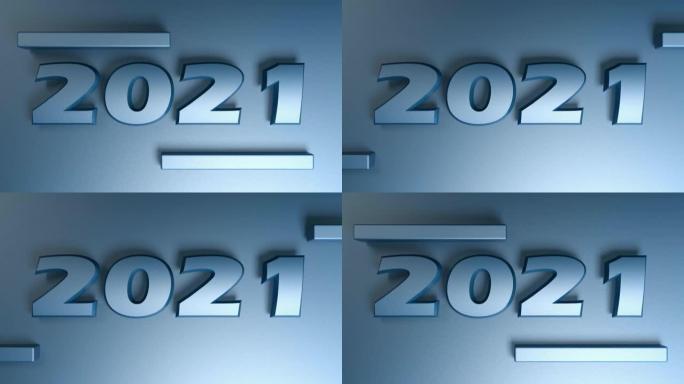 2021蓝色写孤立在蓝色背景-3D渲染插图视频剪辑