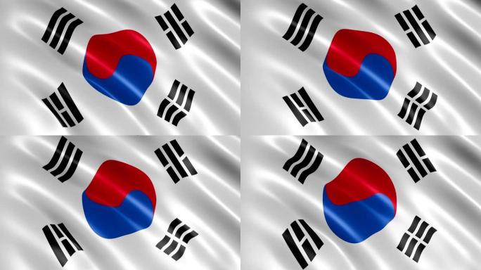 在风中挥舞的韩国国旗