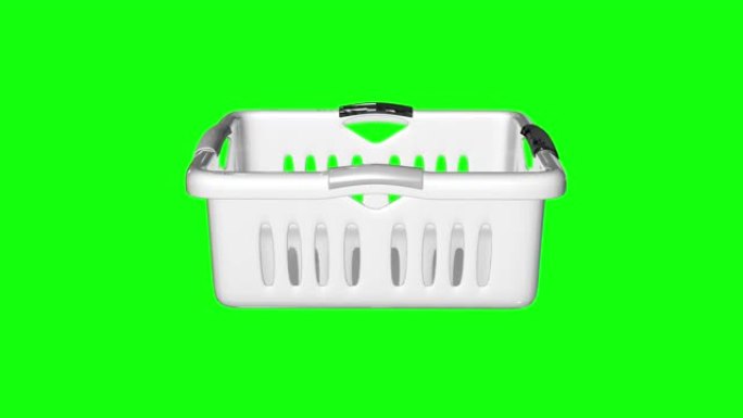 8动画白色塑料塑料洗衣篮洗衣篮绿屏色键3d