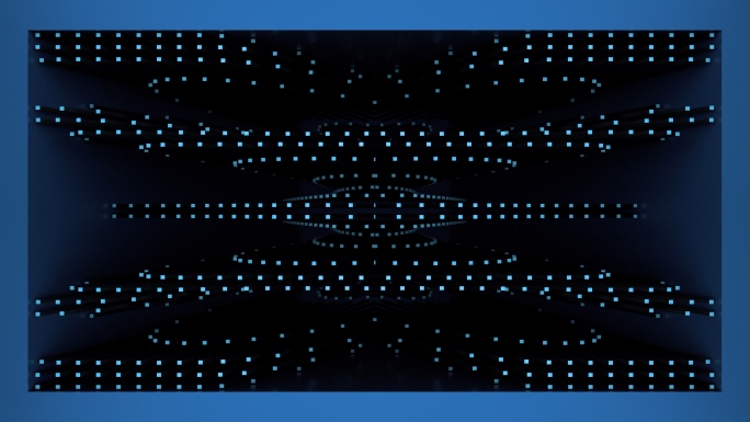 【裸眼3D】蓝色高端律动方点矩阵抽象空间