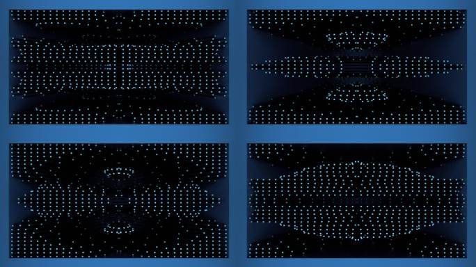 【裸眼3D】蓝色高端律动方点矩阵抽象空间