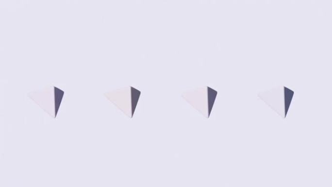 旋转物体的无缝模式。彩色几何图形悬浮动画。原始形状的3d渲染在普通背景上摇摆。对称元素运动。