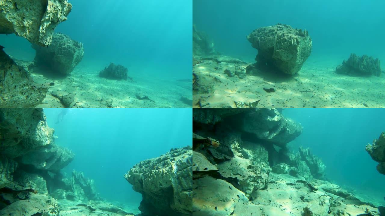 巴拉望科伦的水下镜头，菲律宾巴拉望科伦的水下镜头，菲律宾巴拉望