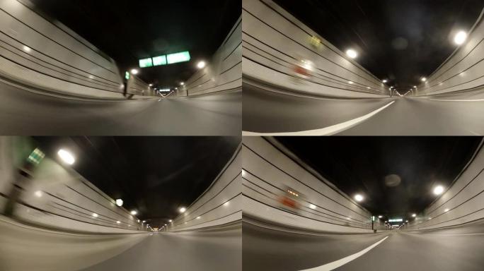 在高速公路/隧道上行驶/视野开阔