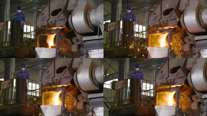 重工业高温 生产工业 钢铁生产钢铁工人