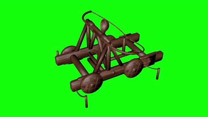 8动画3d木弹射古武器中世纪战争绿屏色度键