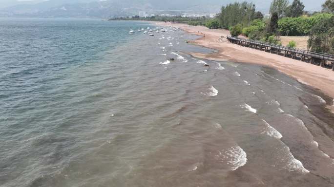 航拍抚海湾湿地公园