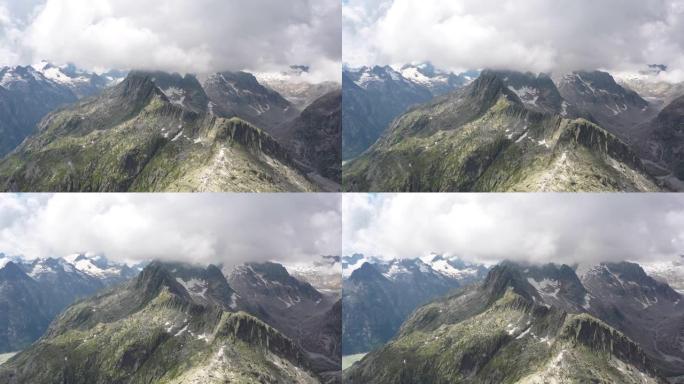 瑞士阿尔卑斯山格里姆塞尔山口的鸟瞰图 -- 瑞士、欧洲的风景