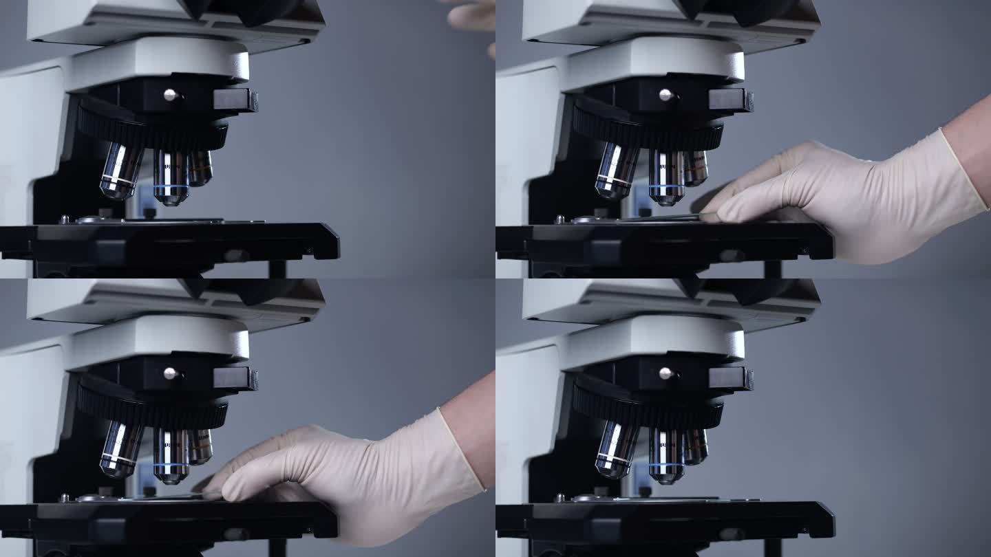 显微镜实验室特写 4K100帧 升格镜头