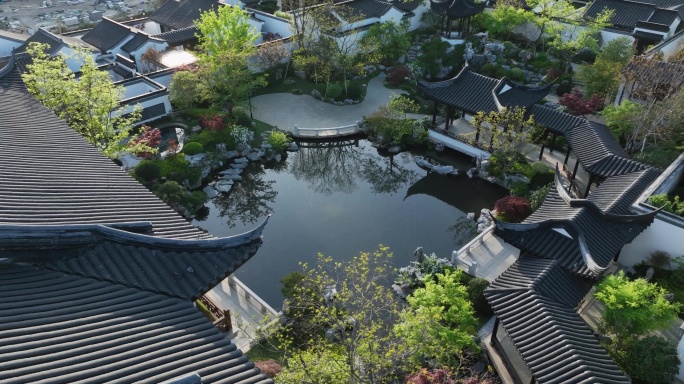 中式园林庭院建筑俯瞰