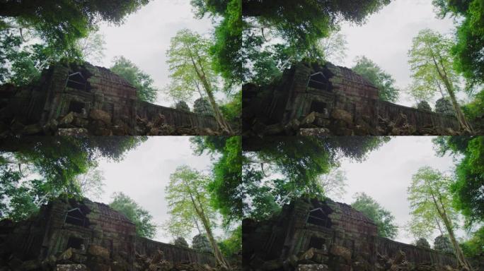 柬埔寨暹粒吴哥晨光塔普伦寺慢动作60 fps拍摄
