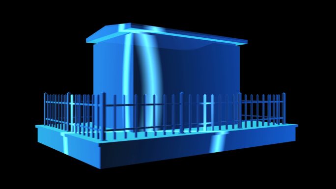 配电箱全息蓝色科技激光扫描通道素材