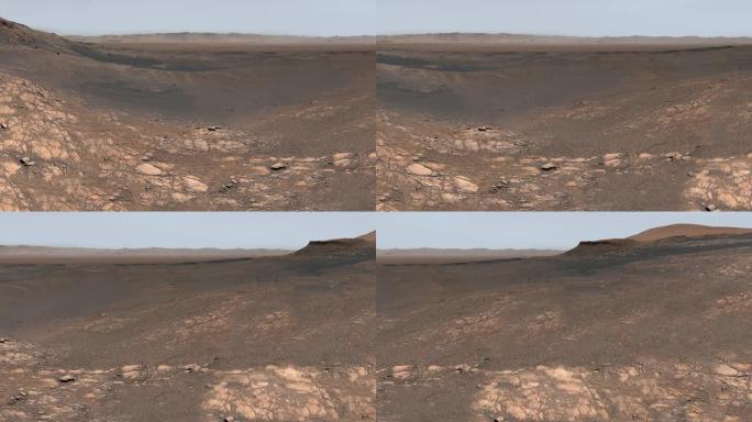 高分辨率的火星表面全景。NASA提供的这段视频的元素。