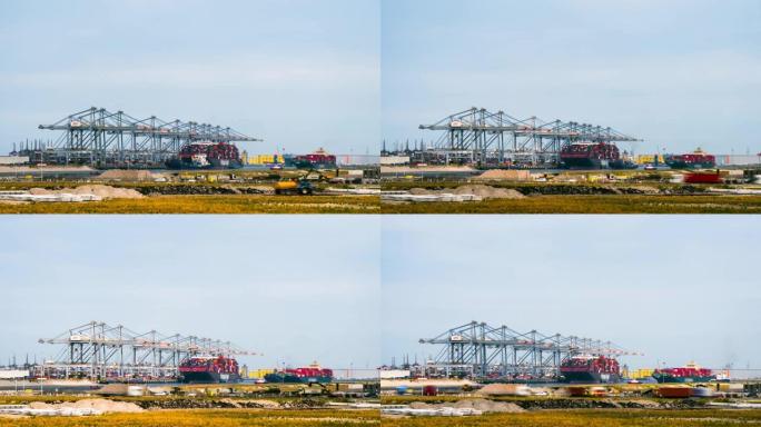 荷兰鹿特丹，大约2018年7月: 欧洲港景观，工业景观