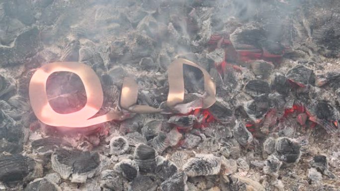 抽象生命在火中燃烧在热煤上。