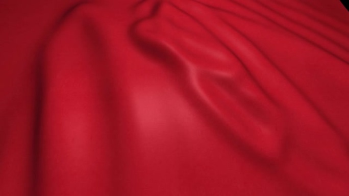 红色挥舞布圈动画，丝绸或缎面旗帜