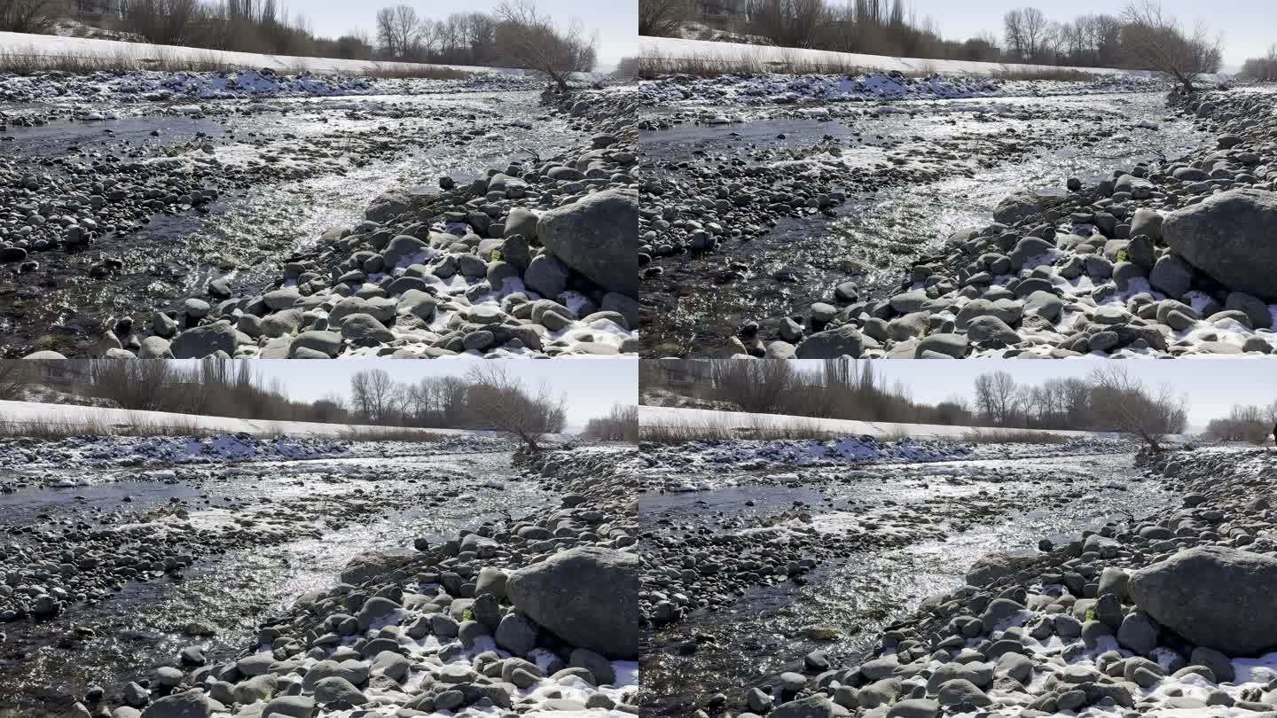 自然风光 冰雪融化的河流