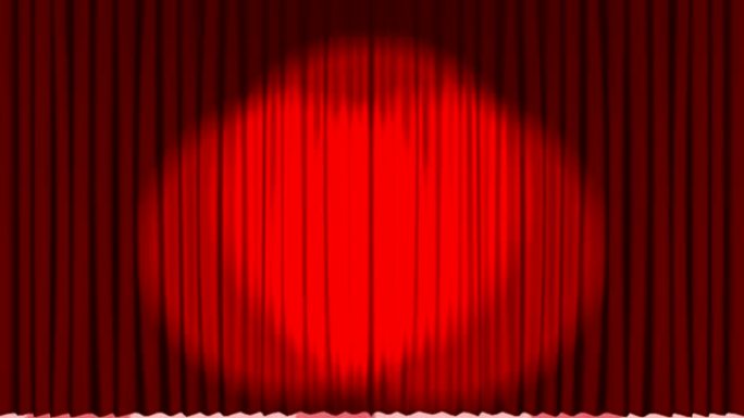 三个投影仪指向的红色窗帘的动画