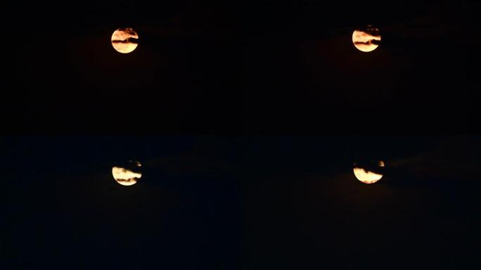 月亮和云流夜晚天空圆圆的月亮无言密布