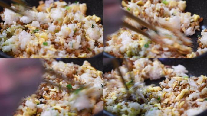 烹饪纳豆炒饭咸香炒蛋炒饭艺术米食佳肴