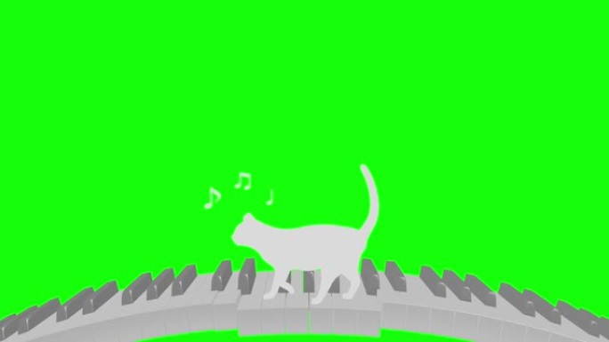 猫剪影钢琴曲线行走节奏骑行节奏80 2拍循环模式B