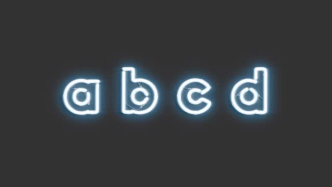 装饰性a b c d字母，破损的霓虹灯字体模型