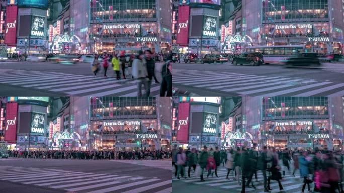 东京涩谷城市行人交通