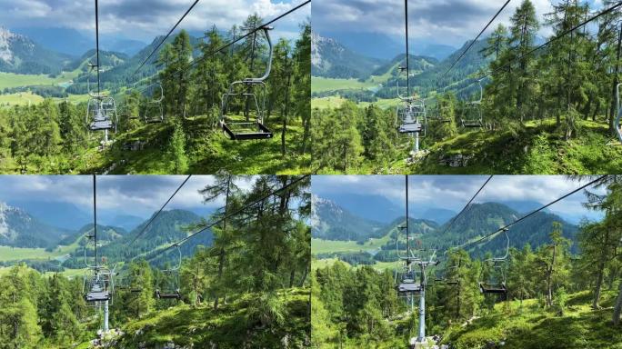 欧洲阿尔卑斯山的升降椅
