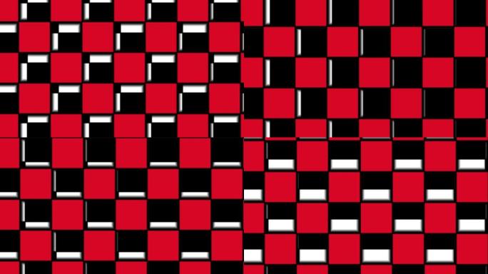 运动方块红色动画棋盘图案