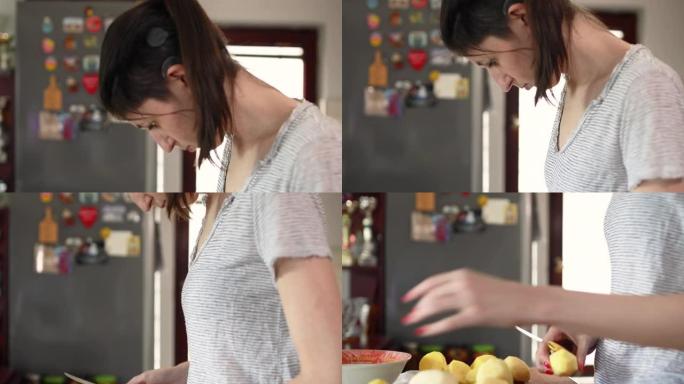 植入人工耳蜗的年轻女子