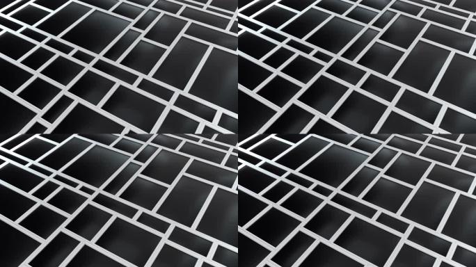 抽象矩形形状和线条。可扩展的自适应块。计算机生成的3d渲染背景