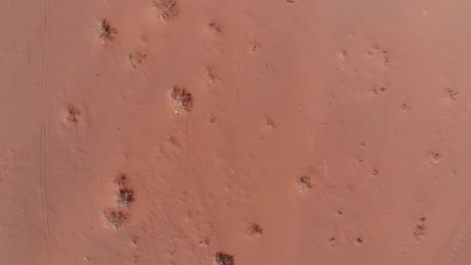 沙特阿拉伯西部塔布克红沙沙漠地区的鸟瞰图。