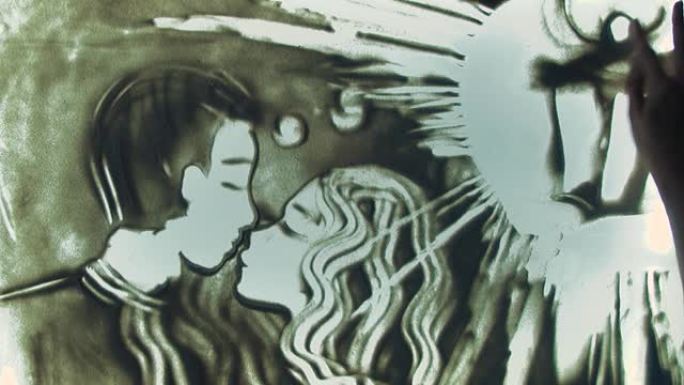 近景沙动画图片描绘恋爱中的情侣
