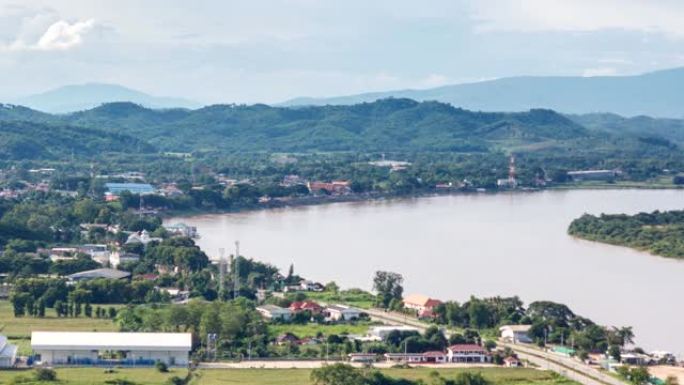 泰国清盛区的湄公河和泰国-老挝边界，平移